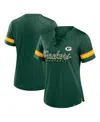 Fanatics Women's Green Green Bay Packers Play Script Lace-up T-shirt In Green