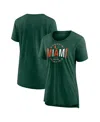Fanatics Women's Green Miami Hurricanes True Classics Break It Down Tri-blend T-shirt In Green