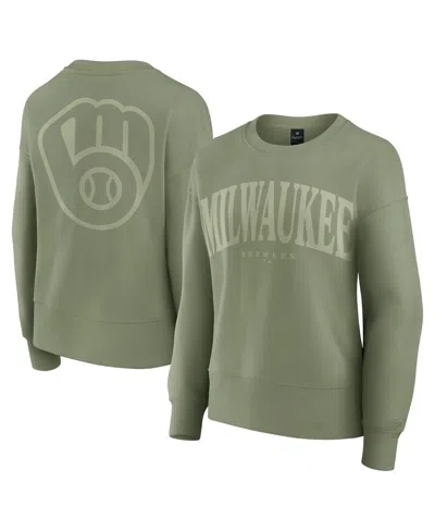 Fanatics Women's Green Milwaukee Brewers Elements Flow Pullover Sweatshirt