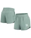 Fanatics Women's Green New York Yankees Studio Woven Vibe Shorts In Green