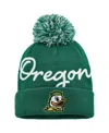 Fanatics Women's Green Oregon Ducks Excel Cuffed Knit With Pom Hat