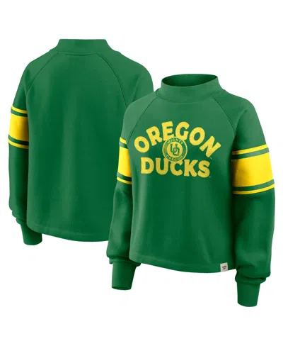Fanatics Women's Green Oregon Ducks Oversized Hometown Premium Punt Coverage Raglan Pullover Sweatshirt