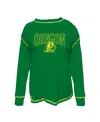 Fanatics Women's Green Oregon Ducks Plus Size Contrast Stitch Sweatshirt In Green