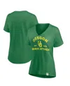 Fanatics Women's Green Oregon Ducks True Classics Slub Flowy V-neck T-shirt In Green