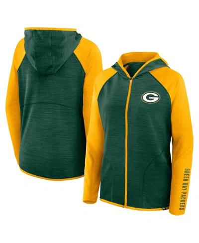 Fanatics Women's Green/gold Green Bay Packers Redzone End Around Pass Raglan Full-zip Hoodie In Multi
