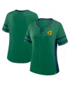Fanatics Women's Green/navy Notre Dame Fighting Irish Be Fearless Athena Lace-up T-shirt In Green