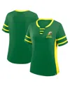 Fanatics Women's Green/yellow Oregon Ducks Be Fearless Athena Lace-up T-shirt In Multi
