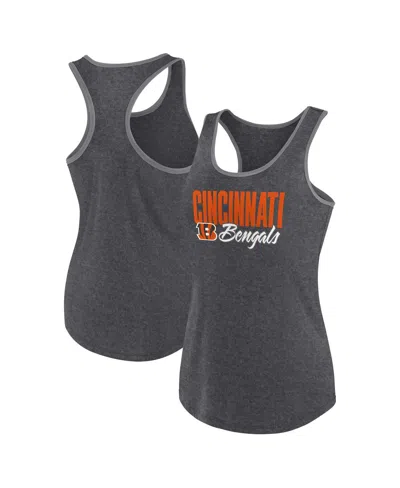Fanatics Women's Heather Black Cincinnati Bengals Plus Size Fuel Tank Top