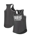 Fanatics Women's Heather Black Las Vegas Raiders Plus Size Fuel Tank Top In Heather Black