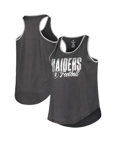 Fanatics Women's Heather Black Las Vegas Raiders Plus Size Fuel Tank Top