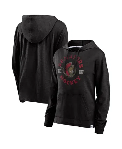Fanatics Women's Heather Black Ottawa Senators True Classic Pullover Hoodie