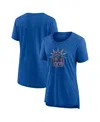 Fanatics Branded  Heather Royal Buffalo Bills Our Pastime Tri-blend T-shirt In Heather Blue