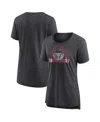 Fanatics Women's Heather Charcoal Alabama Crimson Tide Badge Fade Tri-blend T-shirt In Black