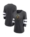 Fanatics Women's Heather Charcoal Boston Bruins One Timer Tri-blend Scoop Neck 3/4-sleeve T-shirt In Heather Charcoal
