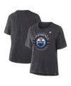Fanatics Women's Heather Charcoal Edmonton Oilers 2025 Nhl Western Conference Champions Locker Room T-shirt In Black