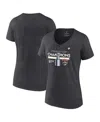 Fanatics Women's Heather Charcoal Florida Panthers 2024 Stanley Cup Champions Locker Room Plus Size V-neck T- In Heather Charcoal