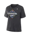 Fanatics Women's Heather Charcoal Los Angeles Dodgers 2025 National League Champions Locker Room T-shirt In Gray