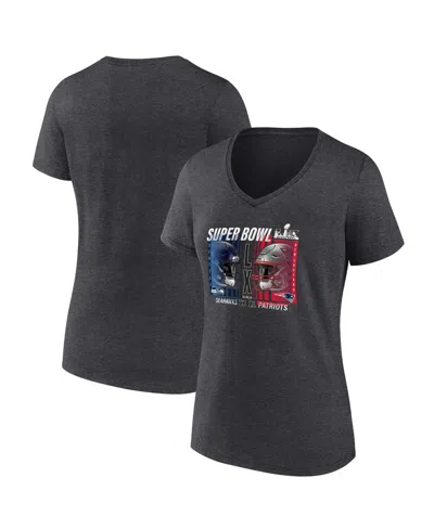 Fanatics Women's Heather Charcoal New England Patriots Vs. Seattle Seahawks Super Bowl Lx Matchup Plus Size F In Gray