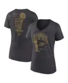 Fanatics Women's Heather Charcoal Oklahoma City Thunder 2025 Nba Finals Champions Double Dribble V-neck T-shi In Black