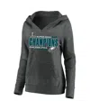 Fanatics Women's Heather Charcoal Philadelphia Eagles Super Bowl Lix Champions Plus Size Under The Lights Pul In Heather Charcoal
