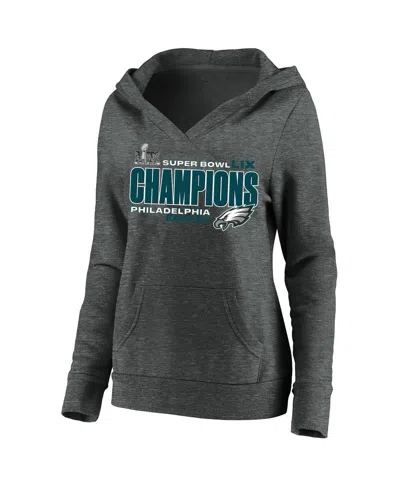 Fanatics Women's Heather Charcoal Philadelphia Eagles Super Bowl Lix Champions Plus Size Under The Lights Pul