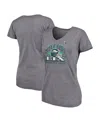 Fanatics Women's Heather Charcoal Philadelphia Eagles Super Bowl Lix Plus Size Our Pastime V-neck T-shirt In Heather Charcoal