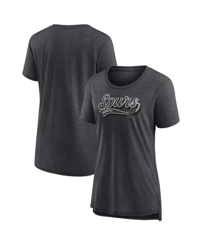 Fanatics Women's Heather Charcoal San Antonio Spurs League Leader Tri-blend T-shirt