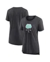 Fanatics Women's Heather Charcoal Seattle Sounders Fc Distressed Carnation Tri-blend T-shirt In Heather Charcoal