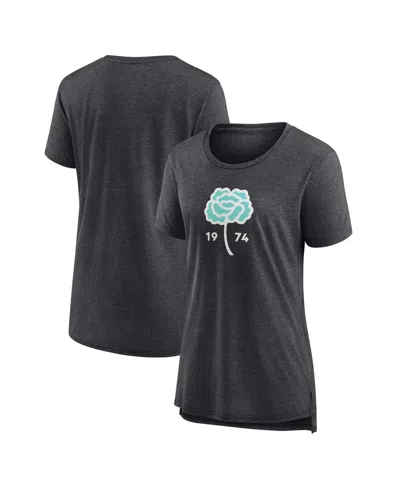 Fanatics Women's Heather Charcoal Seattle Sounders Fc Distressed Carnation Tri-blend T-shirt