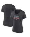 Fanatics Women's Heather Charcoal Team Usa Victory V-neck T-shirt In Heather Charcoal
