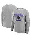 Fanatics Women's Heather Gray Baltimore Ravens Hit Hard Fleece Pullover Sweatshirt In Heather Gray