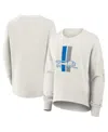 Fanatics Women's Heather Gray Detroit Lions Oversized Hometown Pullover Sweatshirt In Gray