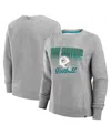 Fanatics Women's Heather Gray Miami Dolphins Hit Hard Fleece Pullover Sweatshirt In Heather Gray