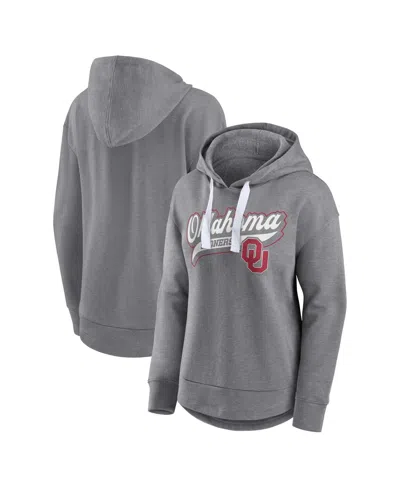 Fanatics Women's Heather Gray Oklahoma Sooners Tail Sweep Pullover Hoodie