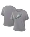 Fanatics Women's Heather Gray Philadelphia Eagles Tribute Tri-blend T-shirt In Heather Gray