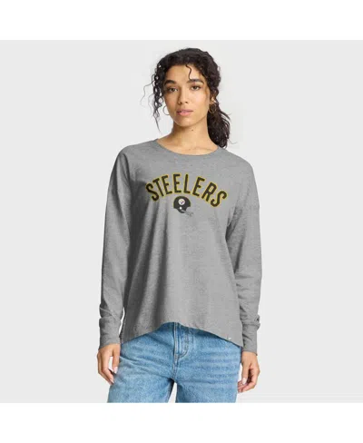 Fanatics Women's Heather Gray Pittsburgh Steelers Hometown Legacy Long Sleeve T-shirt