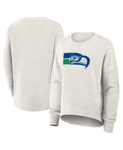 Fanatics Women's Heather Gray Seattle Seahawks Oversized Hometown Pullover Sweatshirt
