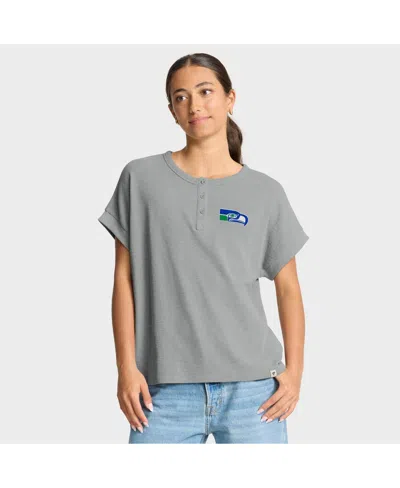 Fanatics Women's Heather Gray Seattle Seahawks Oversizedâ Hometown Premium Henley Shirt