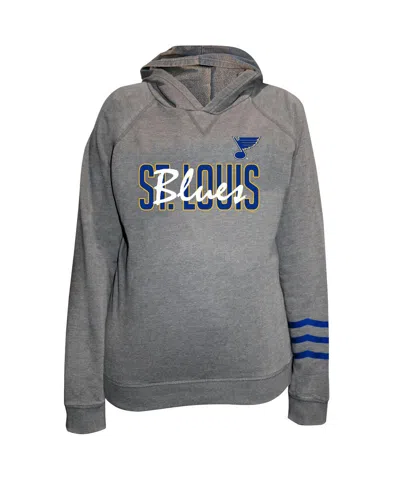 Fanatics Women's Heather Gray St. Louis Blues Plus Size Lightweight Fleece Raglan Pullover Hoodie