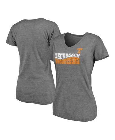 Fanatics Women's Heather Gray Tennessee Volunteers Sport Resort Tri-blend Play V-neck T-shirt