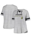 Fanatics Women's Heather Gray Vegas Golden Knights Plus Size Lace-up T-shirt In Heather Gray