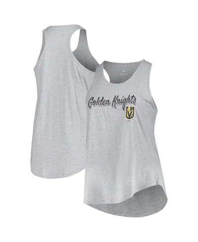 Fanatics Women's Heather Gray Vegas Golden Knights Plus Size Racerback Tank Top