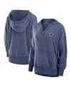 Fanatics Women's Heather Navy Dallas Cowboys Initiative Snow Wash French Terry V-neck Pullover Hoodie In Heather Navy