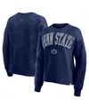 FANATICS WOMEN'S HEATHER NAVY PENN STATE NITTANY LIONS HERITAGE OVERSIZED TRADITION FLEECE SWEATSHIRT