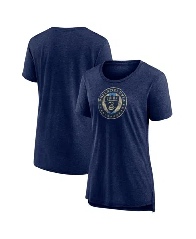 Fanatics Women's Heather Navy Philadelphia Union Distressed Vintage Primary Tri-blend T-shirt