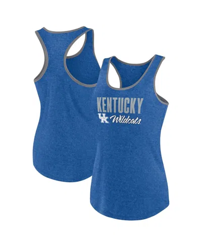 Fanatics Women's Heather Royal Kentucky Wildcats Fuel Racerback Tank Top In Heather Royal,gray