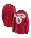 Fanatics Women's Heathered Crimson Oklahoma Sooners Jump Distribution Pullover Sweatshirt In Crimson