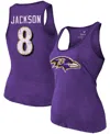 Fanatics Women's Heathered Purple Baltimore Ravens Name Number Tri-blend Tank Top In Purple