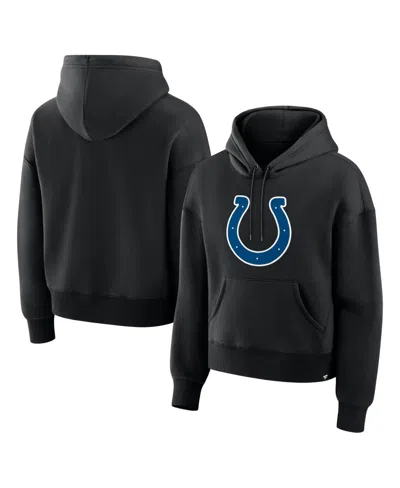 Fanatics Women's Indianapolis Colts Essential Legacy Hooded Heavyweight Fleece Front Pouch Pocket Hoodie In Black