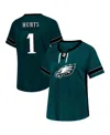 Fanatics Women's Jalen Hurts Green Philadelphia Eagles Plus Size Name Number Lace-up T-shirt In Gray